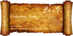 Csépány Iván névjegykártya