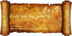 Csépány Iván névjegykártya
